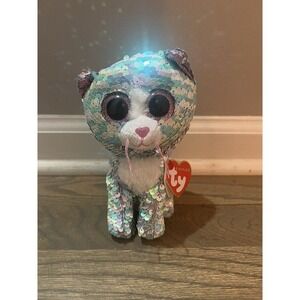 Ty Flippables - WHIMSY the‎ Cat Flippable Sequins 6" - Adorable!